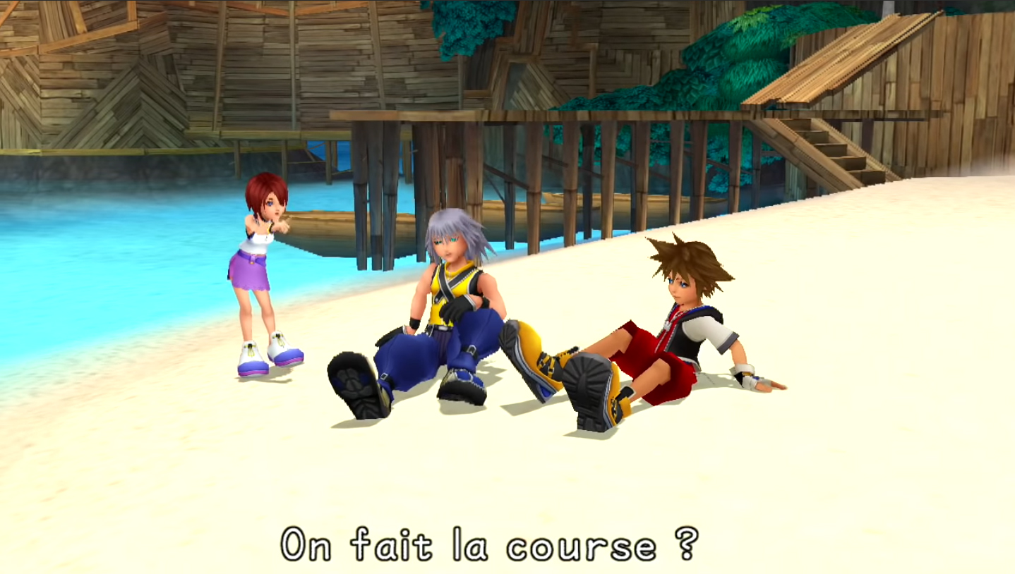 Sora, Kairi et Riku à Destiny Island